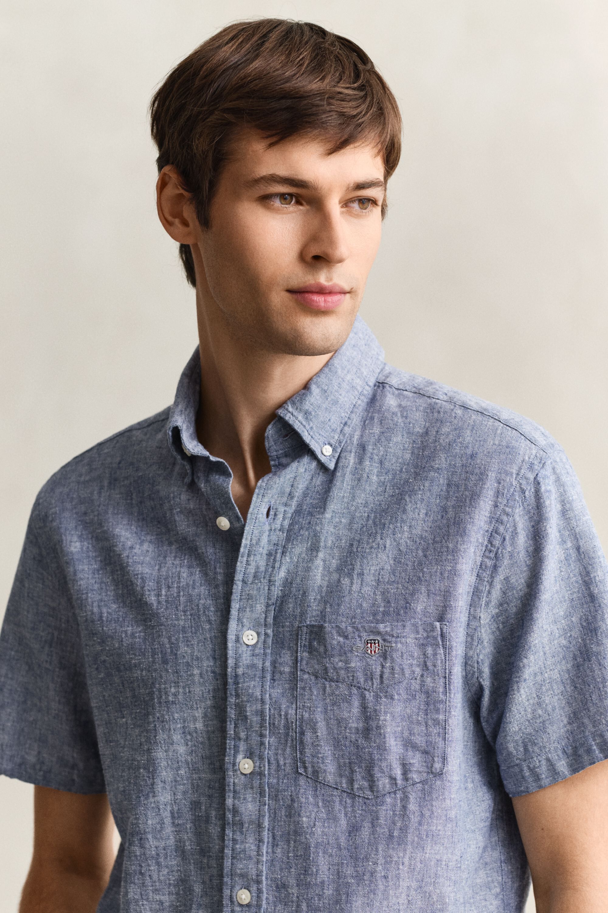 REG COTTON LINEN SS SHIRT