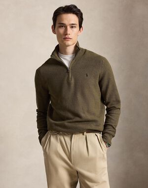 32/2 COTTON-SWEATER-HALF ZIP