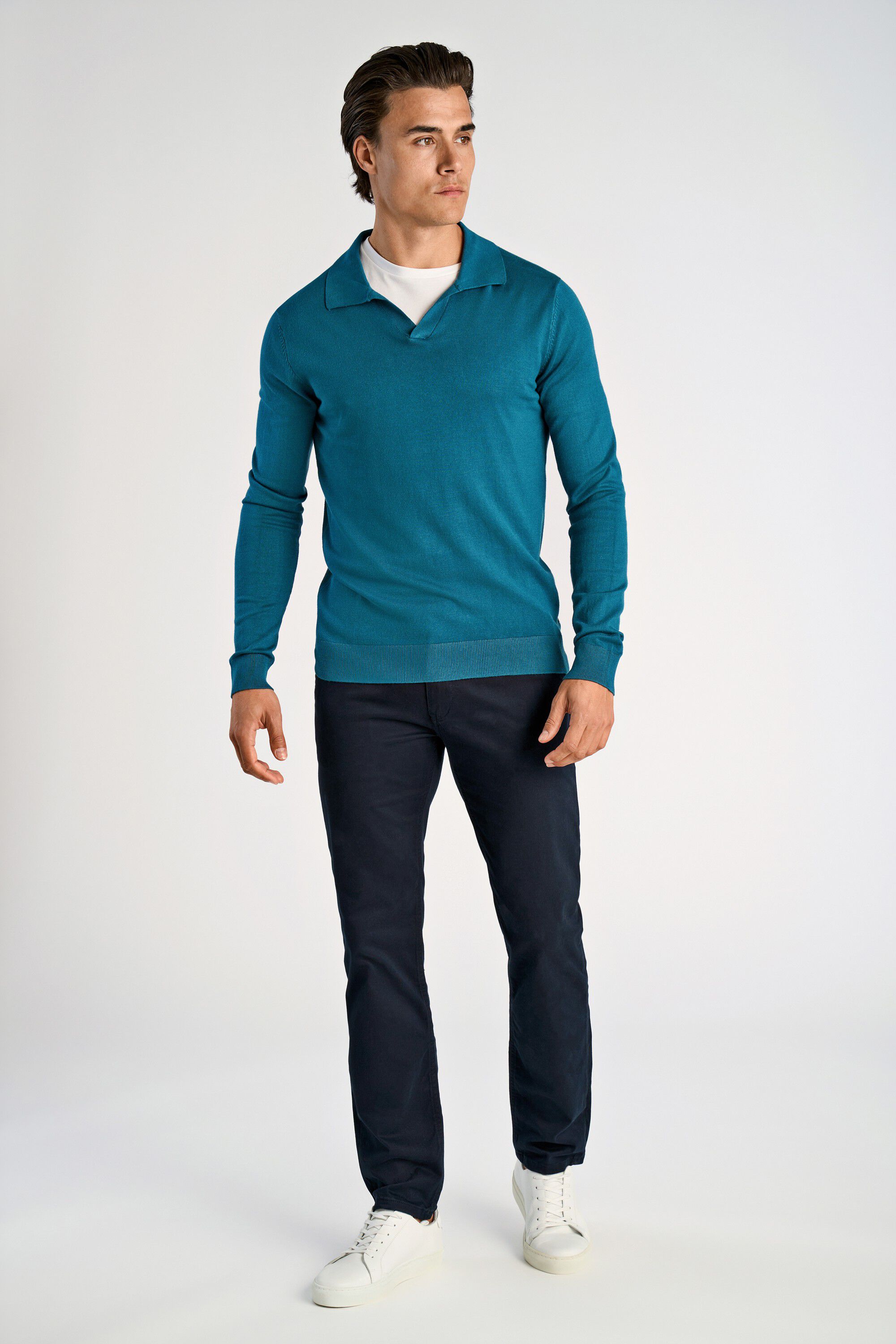 Ecovero L/S v-neck polo