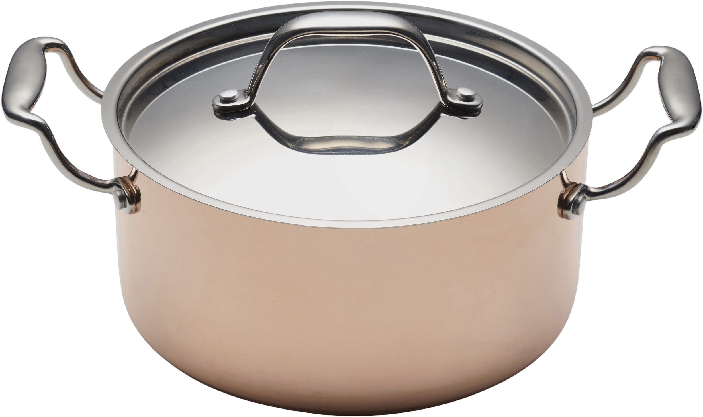 Gryte med lokk 3 liter Kobber