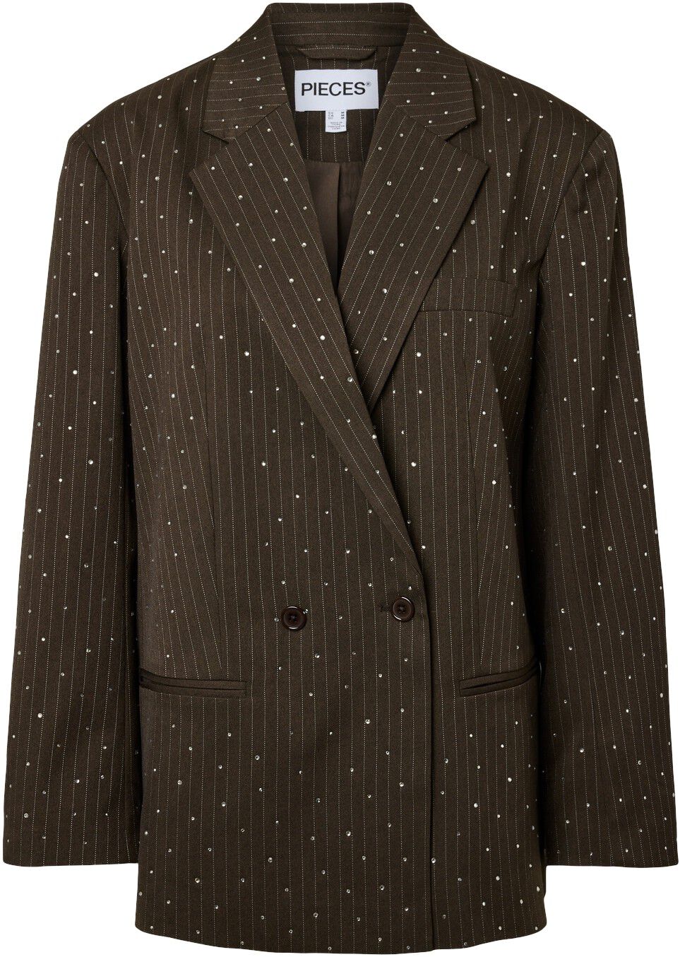Pcfalka Pinstriped Blazer W. Rhinestones