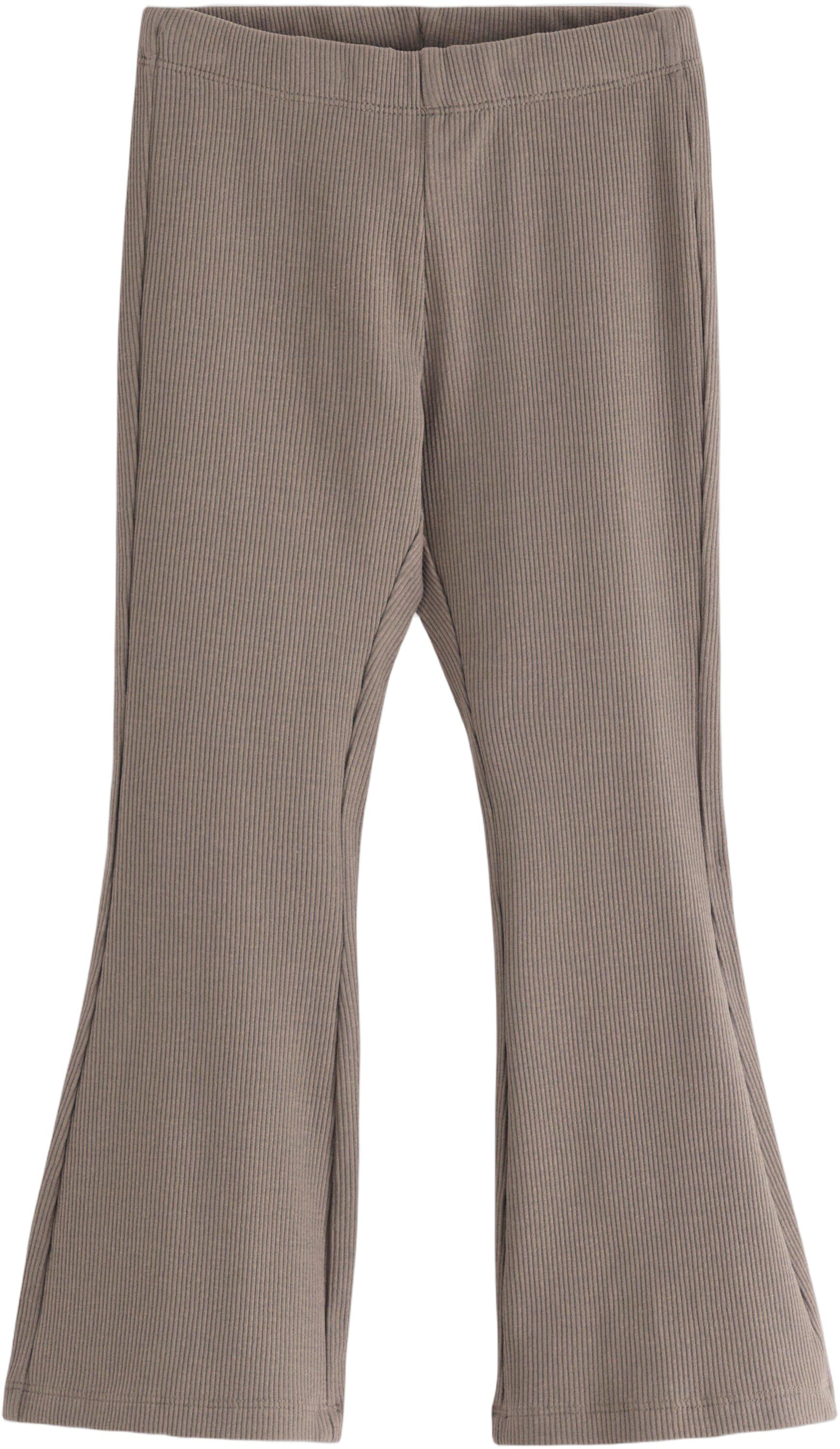 Leggings i mjuk bomullstrik&aring; med r