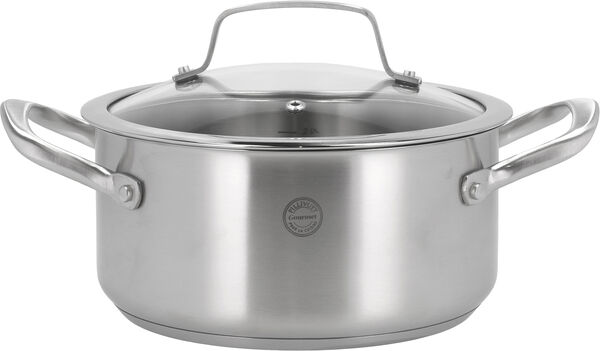 Gryte med glasslokk Roya 3 liter 20 cm Rustfritt stål