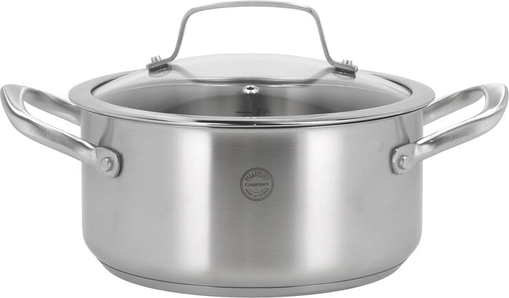 Gryte med glasslokk Roya 3 liter 20 cm Rustfritt stål