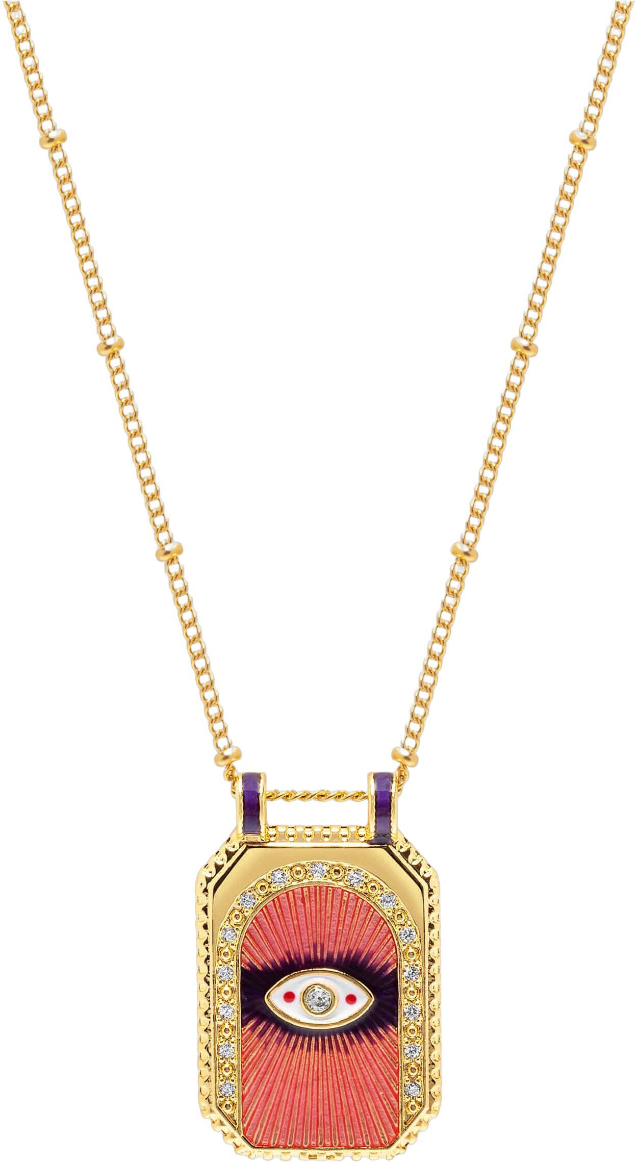 Women's Pink Evil Eye Pendant Necklace