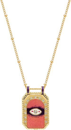 Women's Pink Evil Eye Pendant Necklace