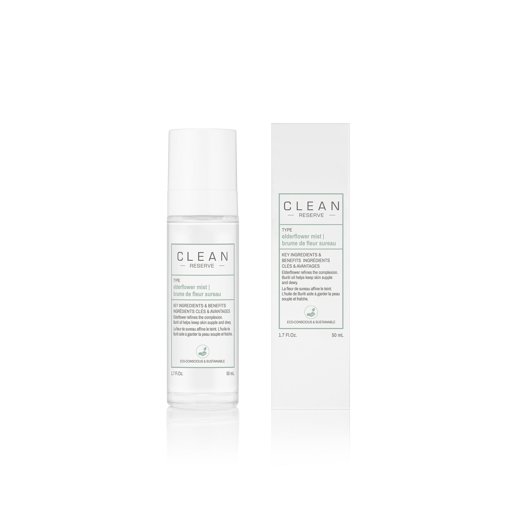 Clean Reserve Hair & Body Elderflower Face Mist