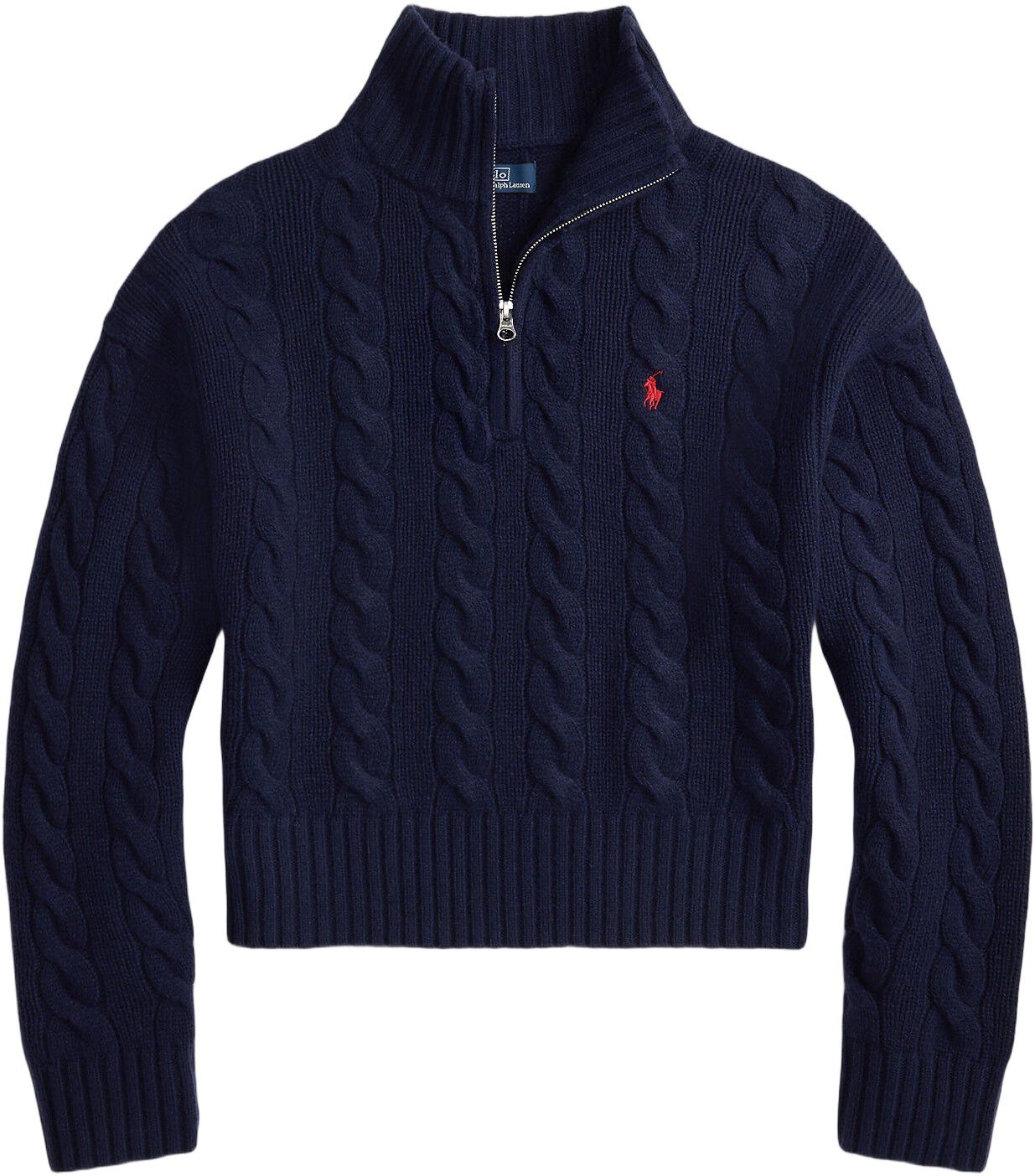 Cable Wool-Cashmere Half-Zip Sweater