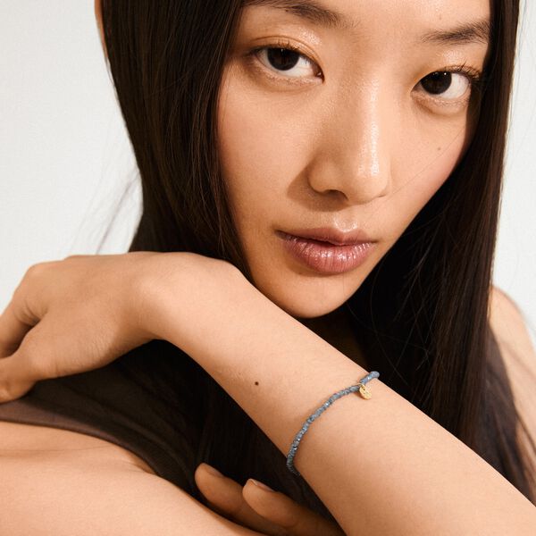 INDIE bracelet dusty blue, gold-plated