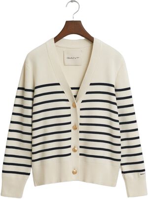 STRIPED COTTON CARDIGAN
