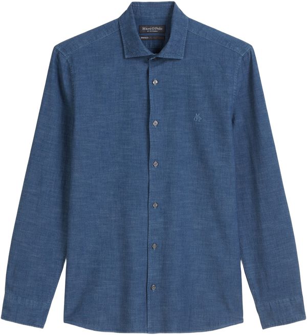 Spread collar, long sleeve, round h