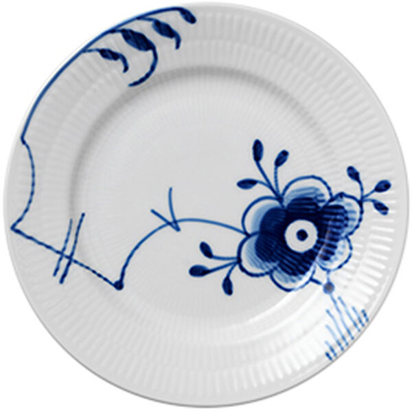 Blå Mega Riflet 17 cm. tallerken