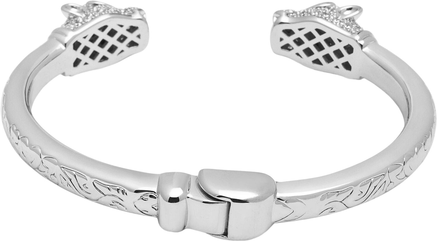 Men's Panther Bangle with CZ in Silver Plated Brass
