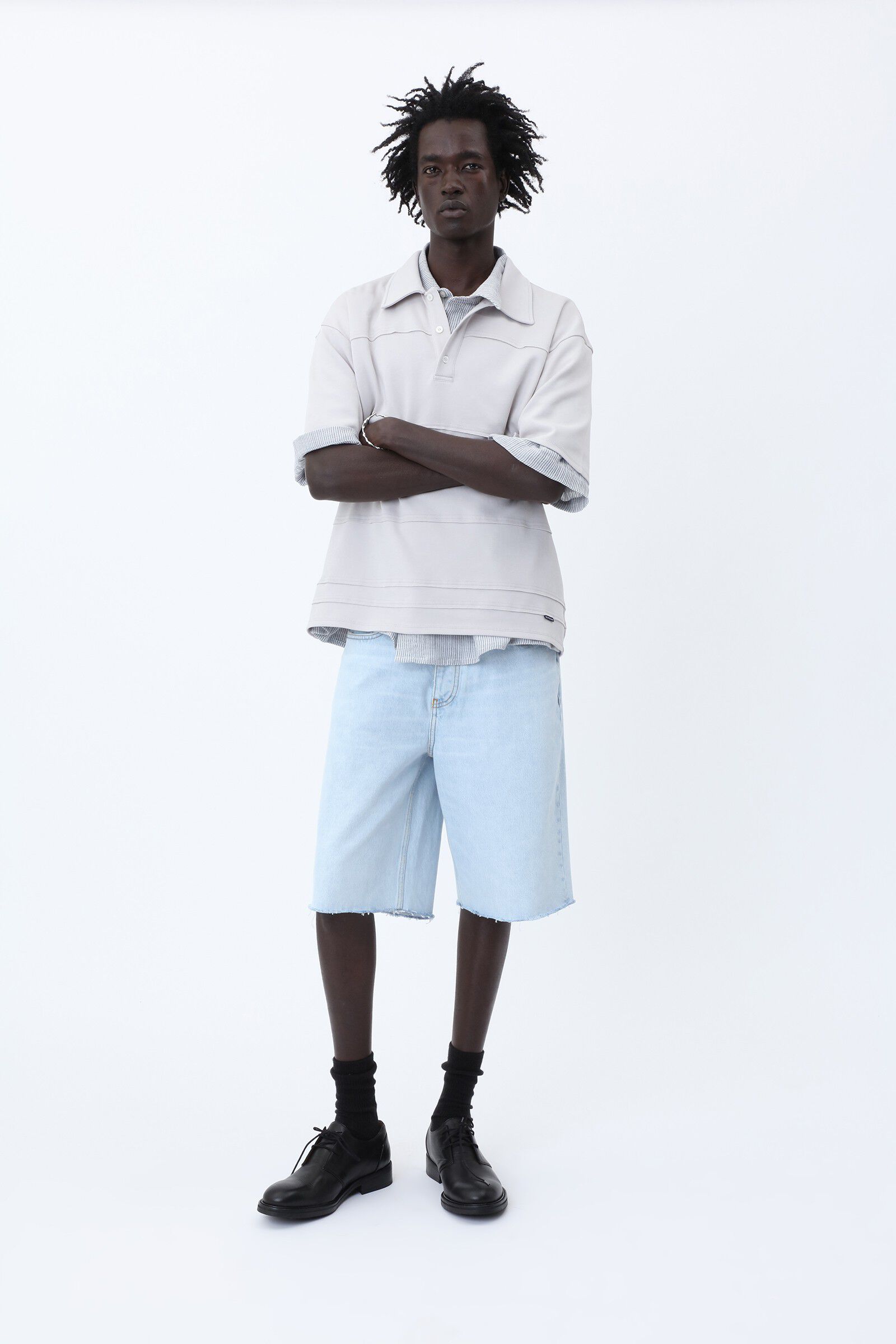 Kayce Soft Blue Denim Shorts