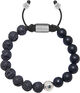 Men's Beaded Bracelet with Matte Onyx and Lava Stone