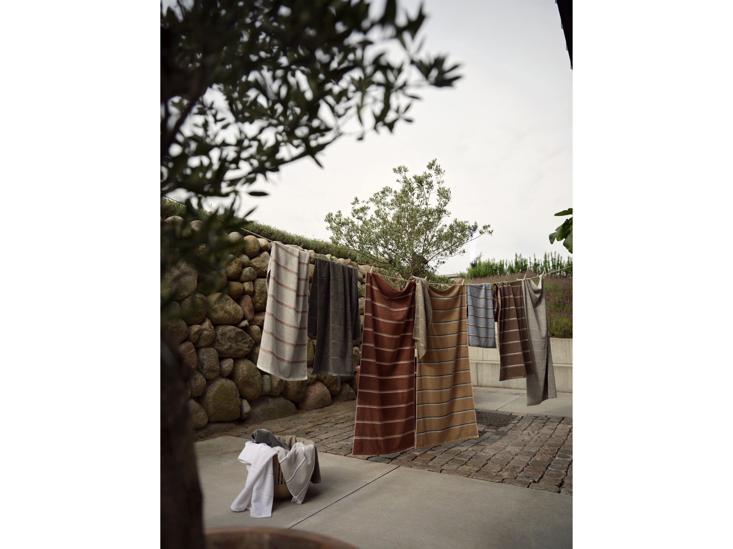 H&aring;ndkle Sauna 50x100 White/Soft Grey/Eucalyptus