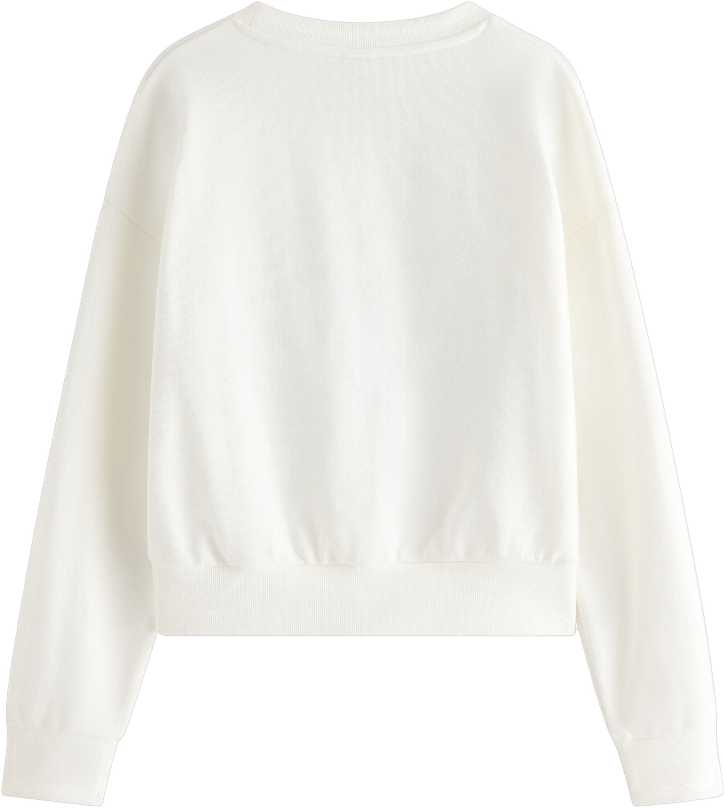 Oversized, avkortet sweatshirt med