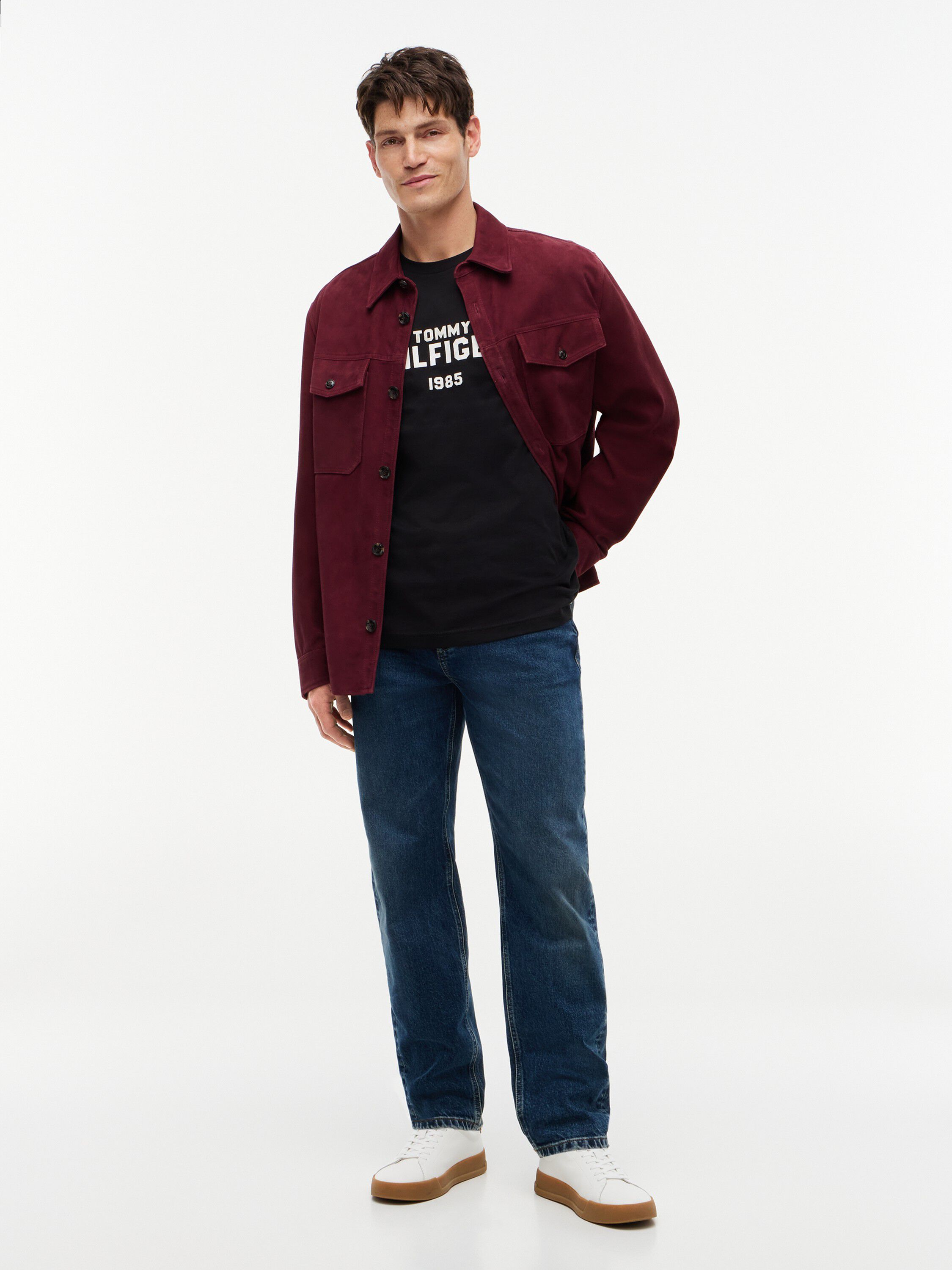 Contrast Logo Crew Neck Jersey T-Shirt