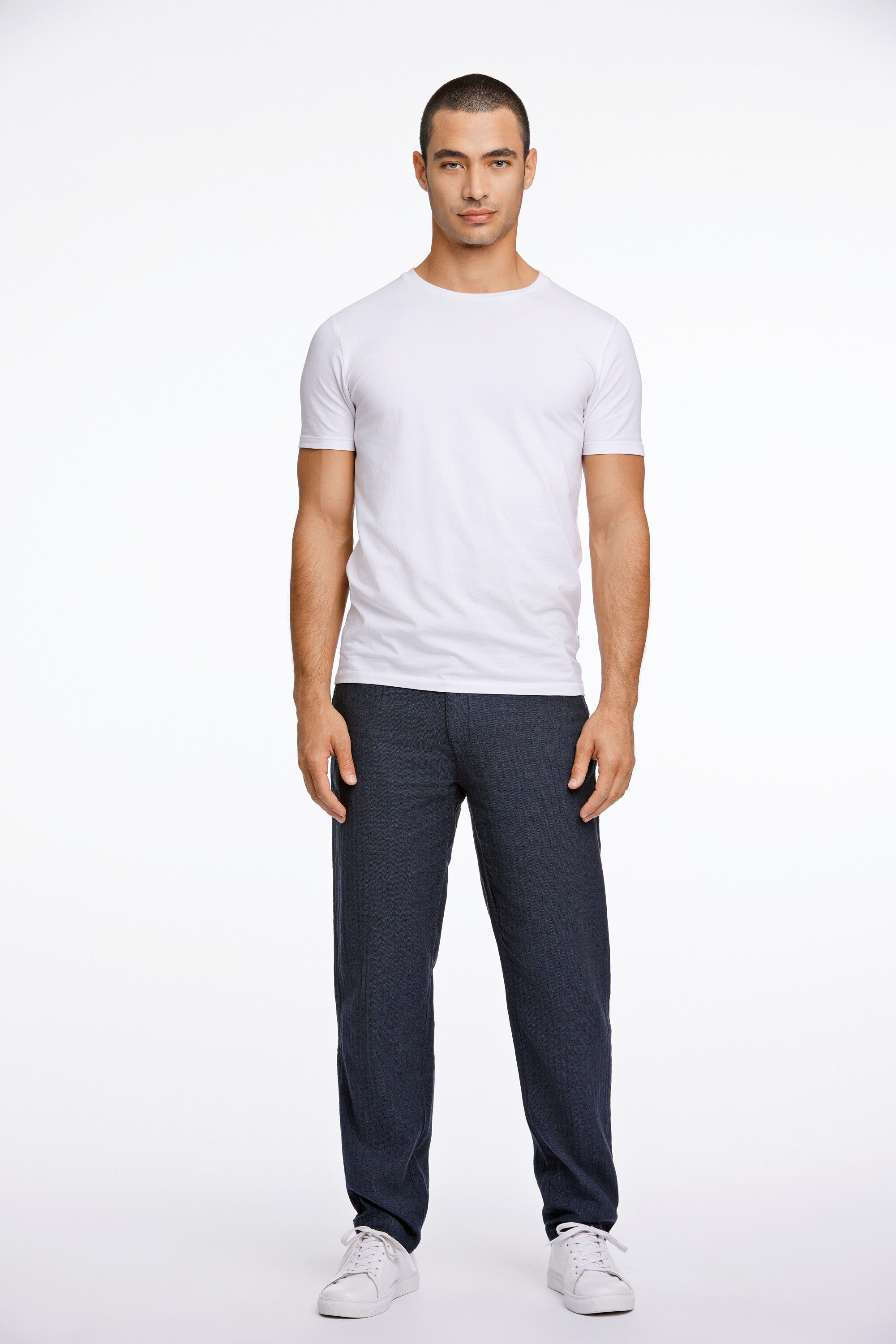 Linen blend herringbone pants