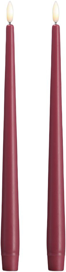 Moods & More - LED taper candle, Silk, Slim, Vintage rose, 2-pack, 23x