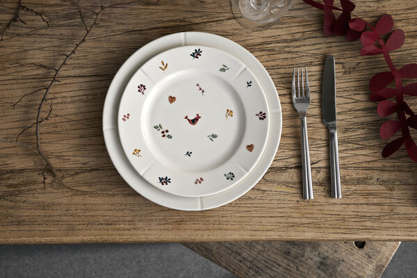 GC Cottage Tallerken Ø23 cm hvid m. deko