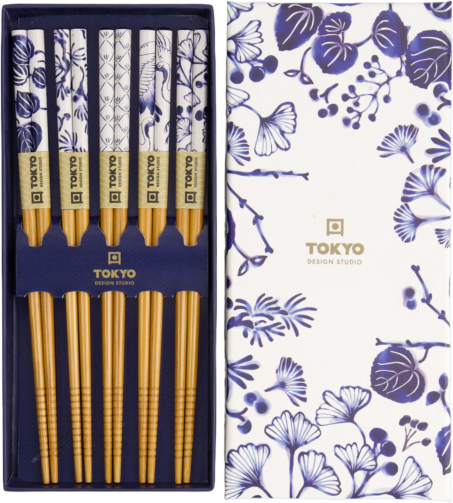 Chopstick Giftset/5 Blue Flora Japonica 17856 1/100