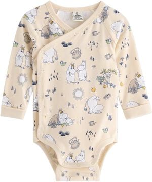 Long-sleeved wrap bodysuit in soft