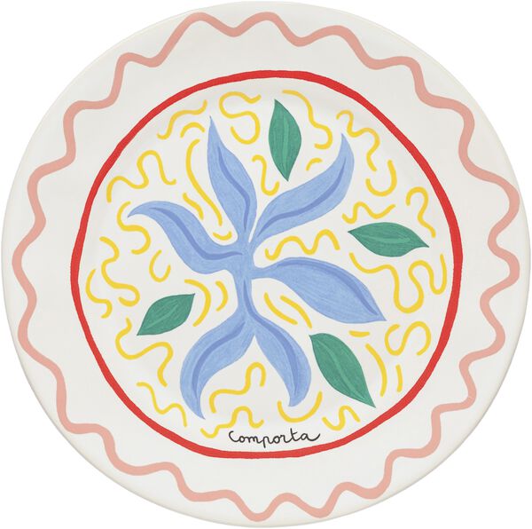 Tallerken flat Bliss 27 cm Blå/Koral/Rosa/Grønn Keramikk