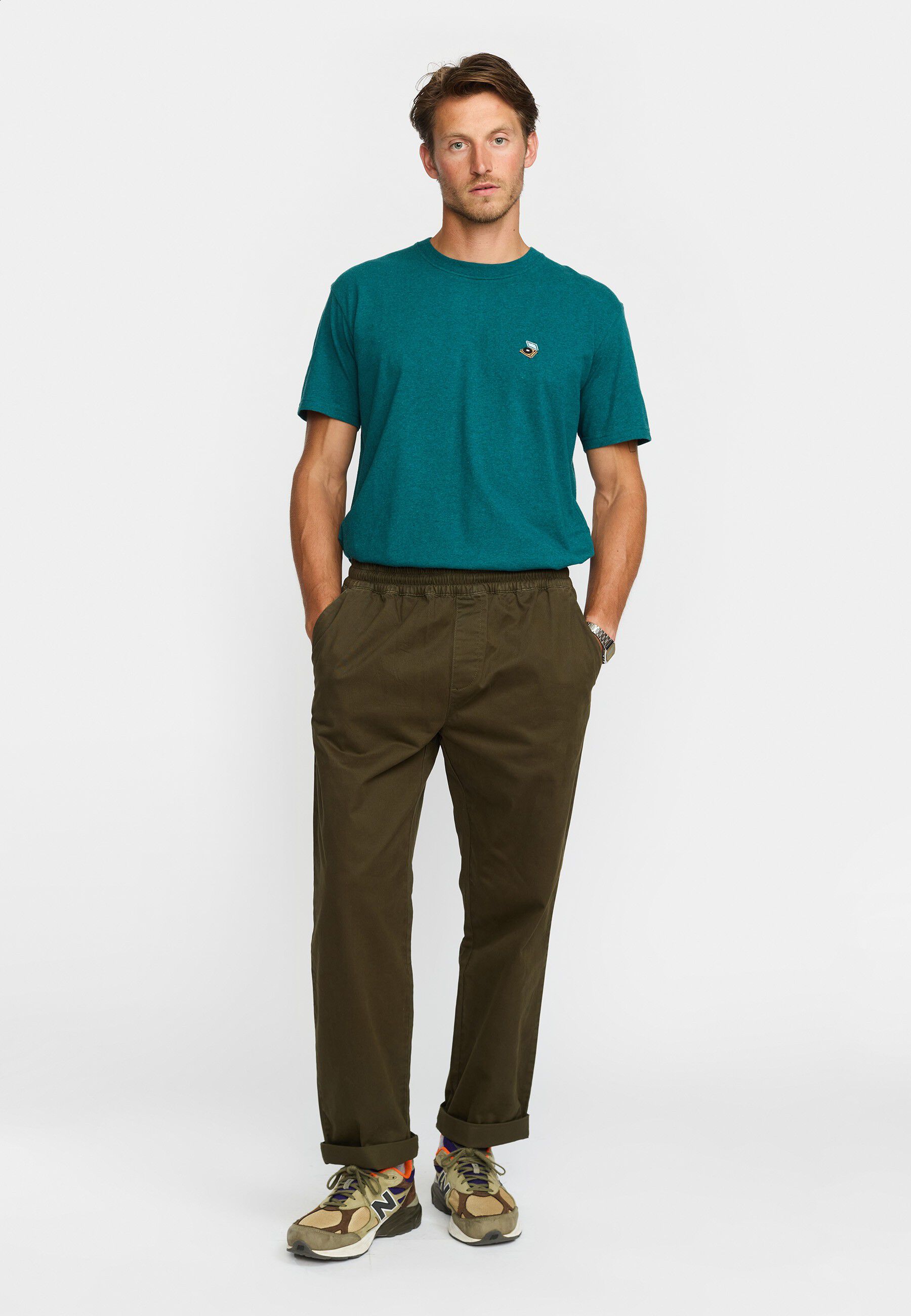 Casual trousers with elastic waist