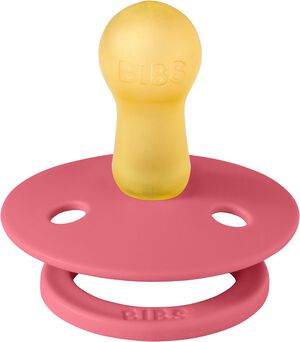 BIBS Pacifier Studio Colour Block Latex Size 2 Coral/Baby Pi