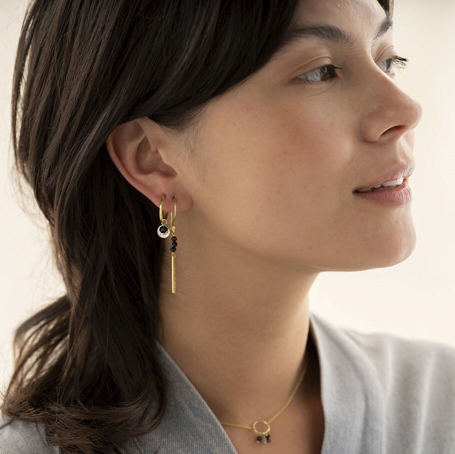 Bar Black Onyx Earrings GP