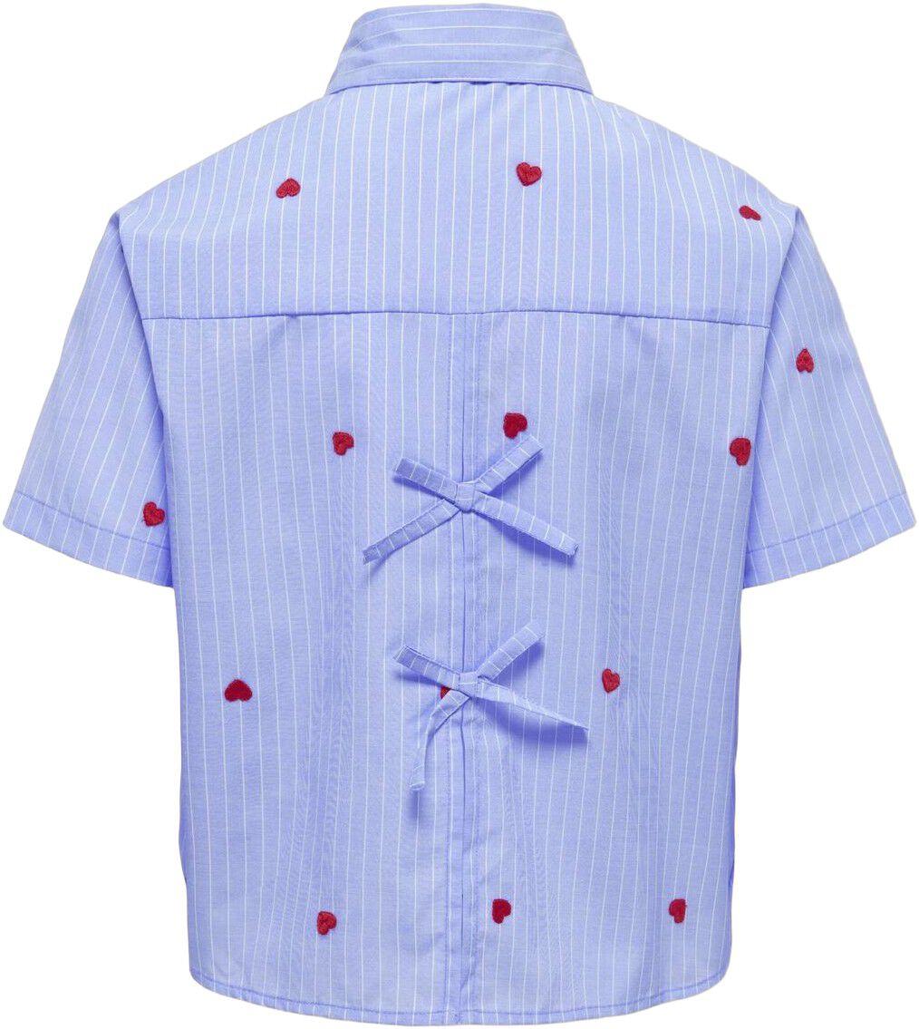 KOGNEW LINA SS STRIPE EMB SHIRT WVN