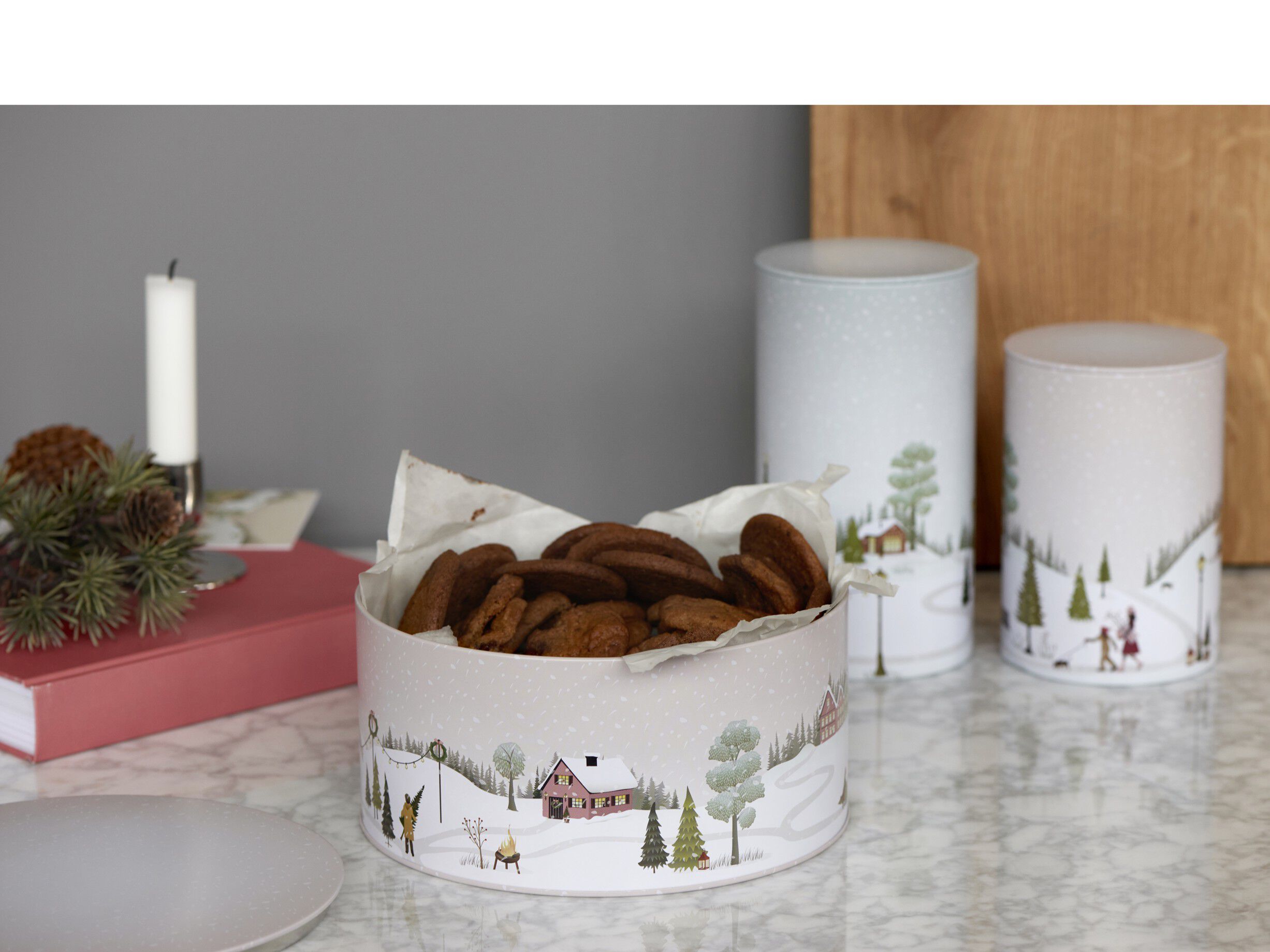 Kakeboks Vinter 10 x 18,5 cm Arctic Ice Metall