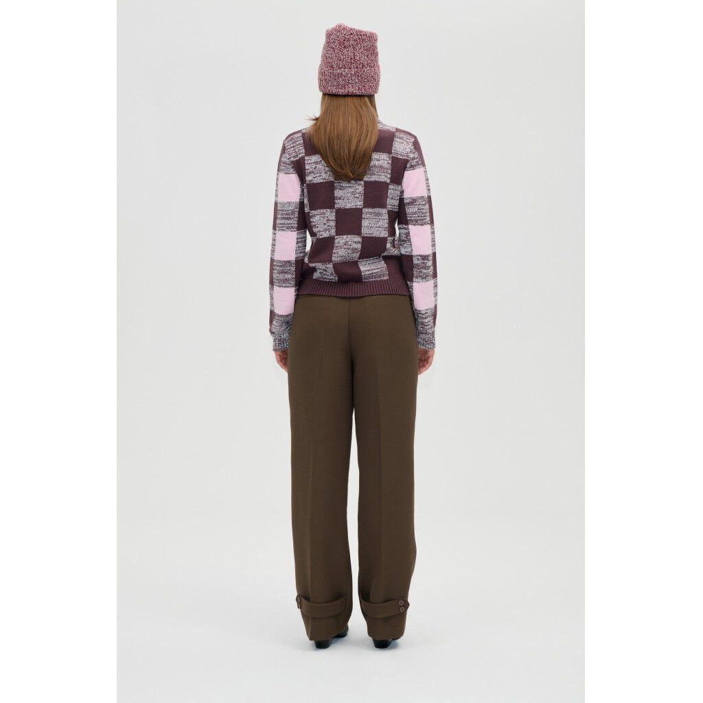 2386 Cotton Mix, Mix Stripe Polo Collar Sweater
