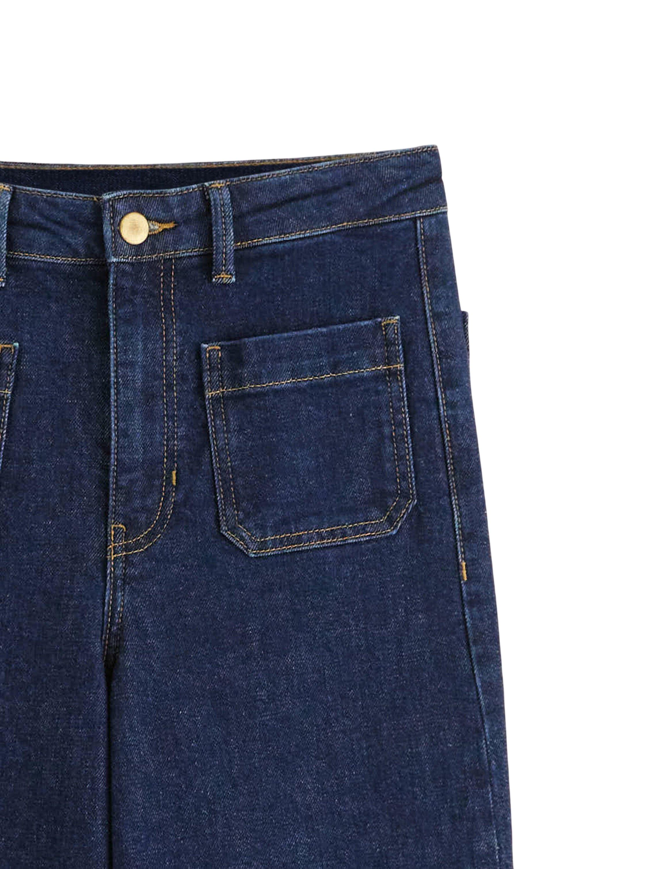 Jeans med h&ouml;g midja i bomullsdenim