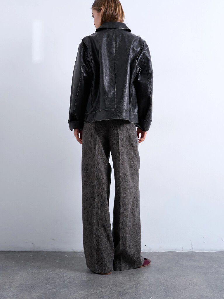 Tspil Pleat Herringbone Trousers