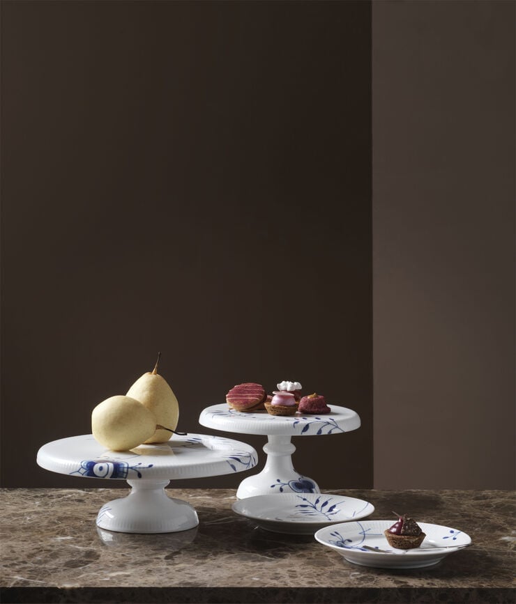 Blå Mega Riflet 23 cm Fad på fod