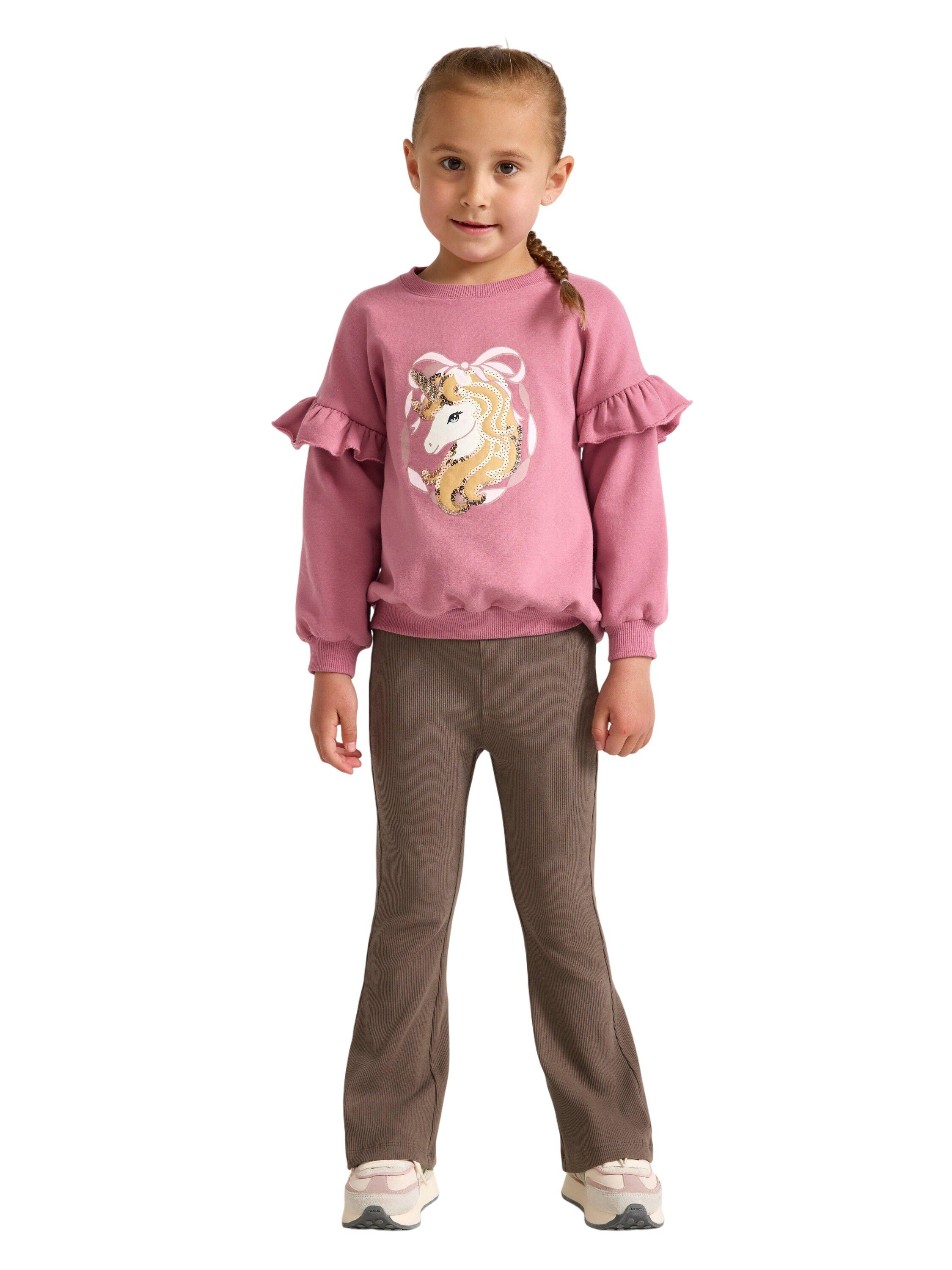 Leggings i mjuk bomullstrik&aring; med r