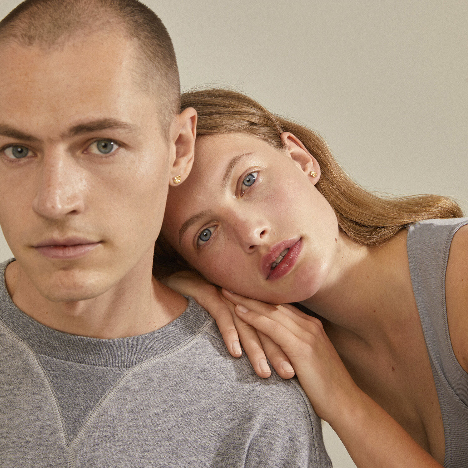 OCTAVIA recycled clover earrings gold-plated