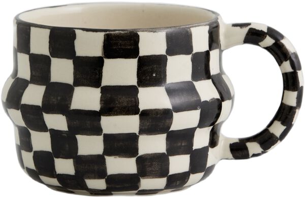 YSIA cup, check - black/ivory