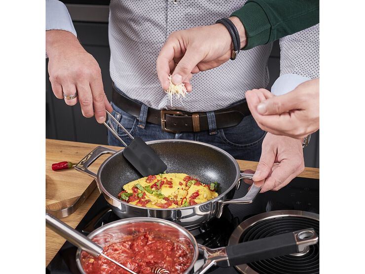 Slikkepott 26 cm Stål/Svart