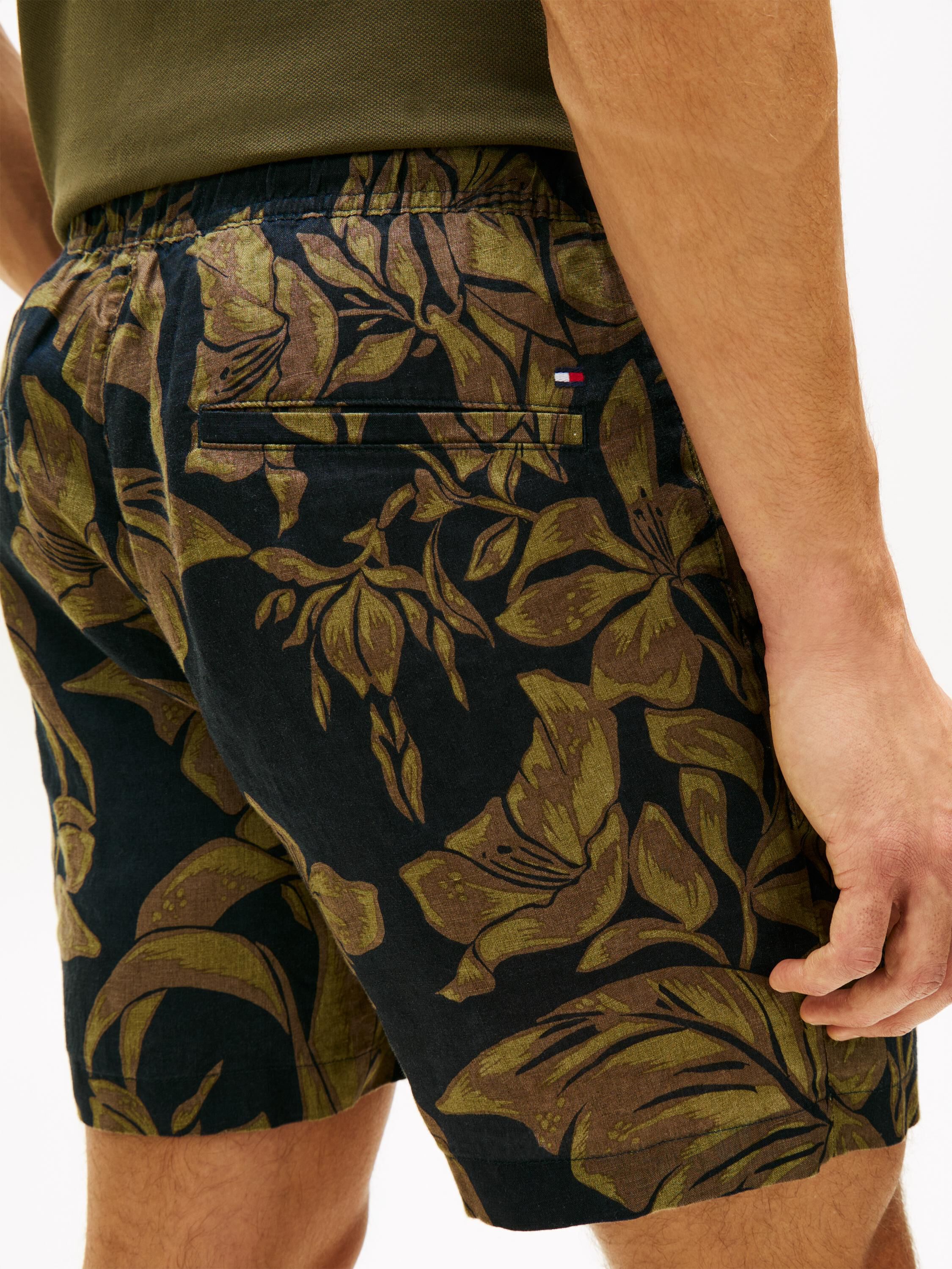 Dover Pure Linen Print 6" Inseam Chino Shorts