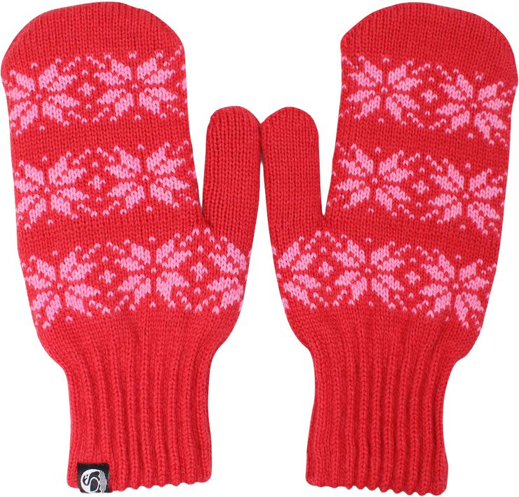 Danicebird Wool Mittens Bright Red STAR
