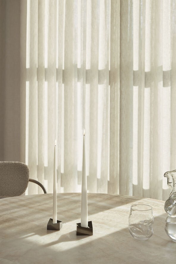 STOFF Nagel reflect candle holder, small - black chrome/sort