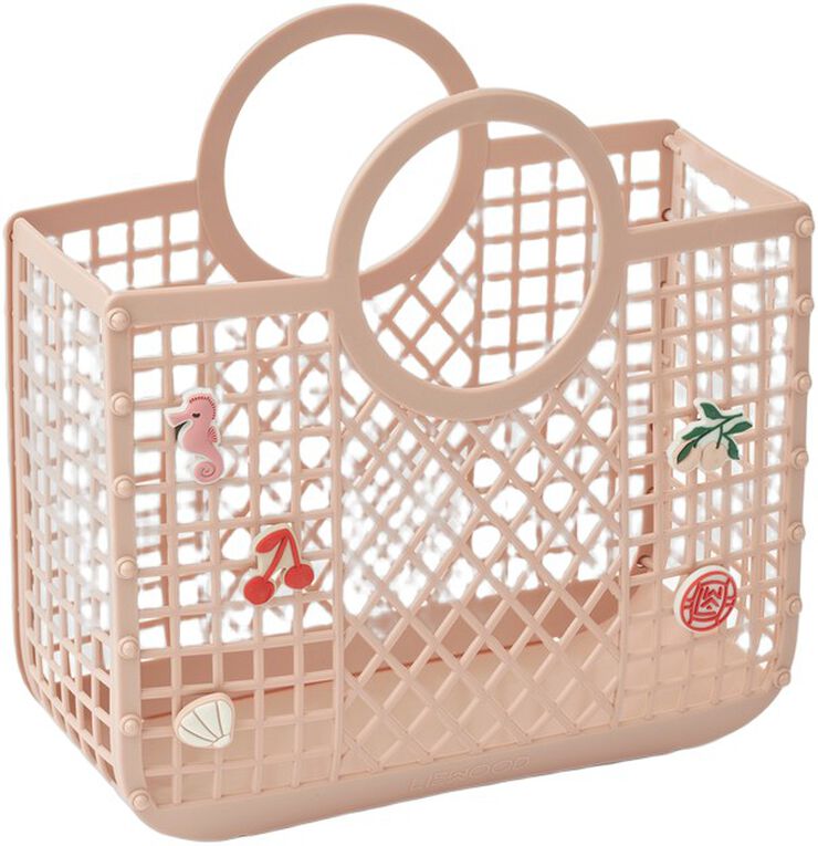 Samantha Basket With Charms Rose-On