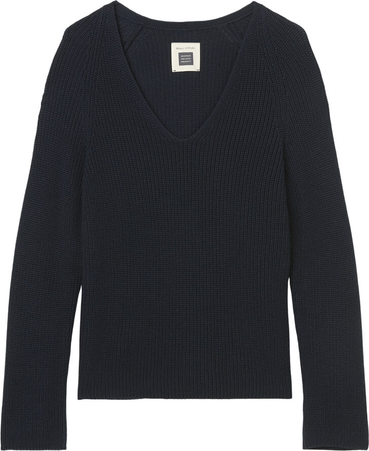 Cotton Pullover, V-neck