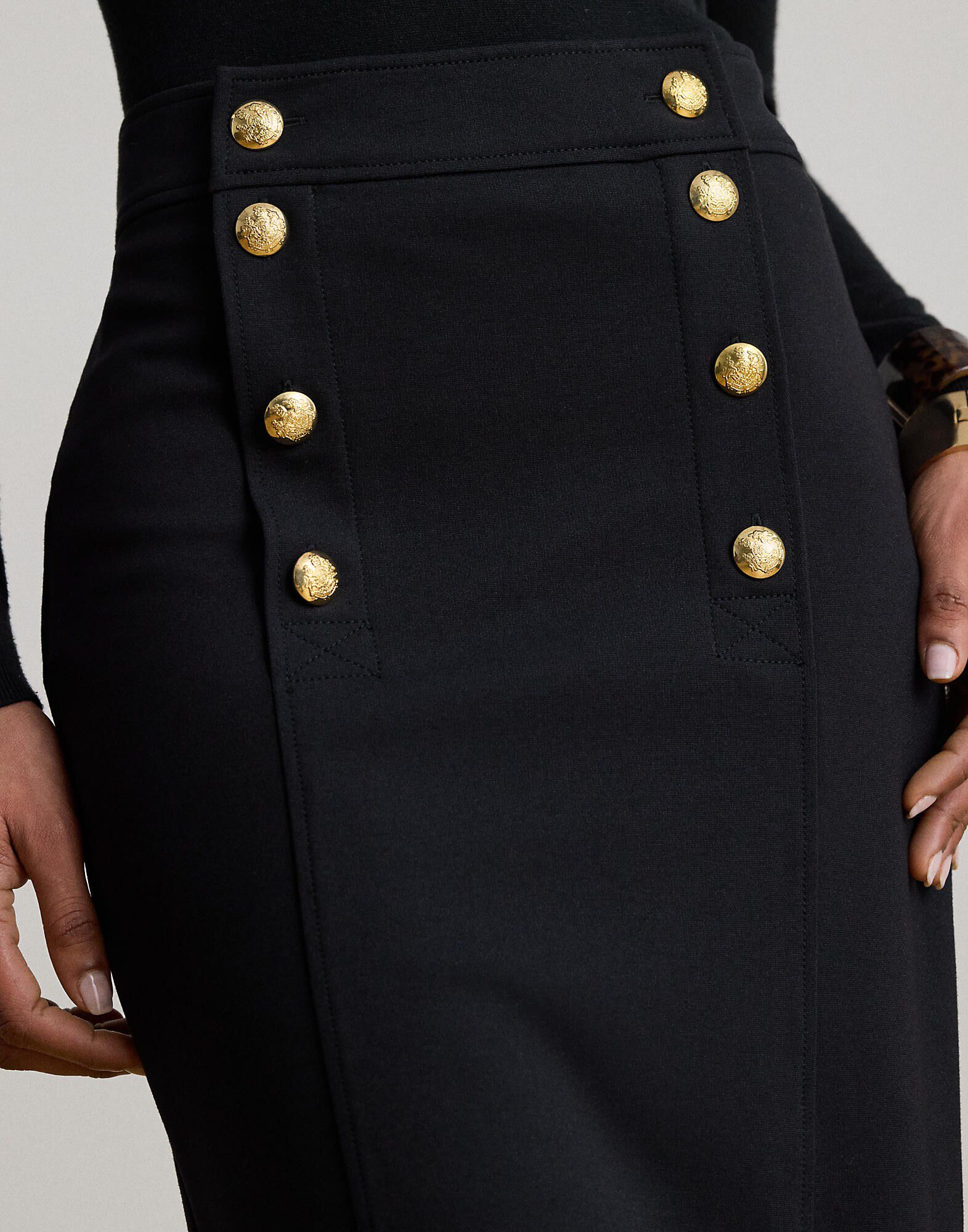 Stretch Ponte Sailor Pencil Skirt