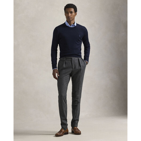 Slim Fit Washable Wool Crewneck Sweater