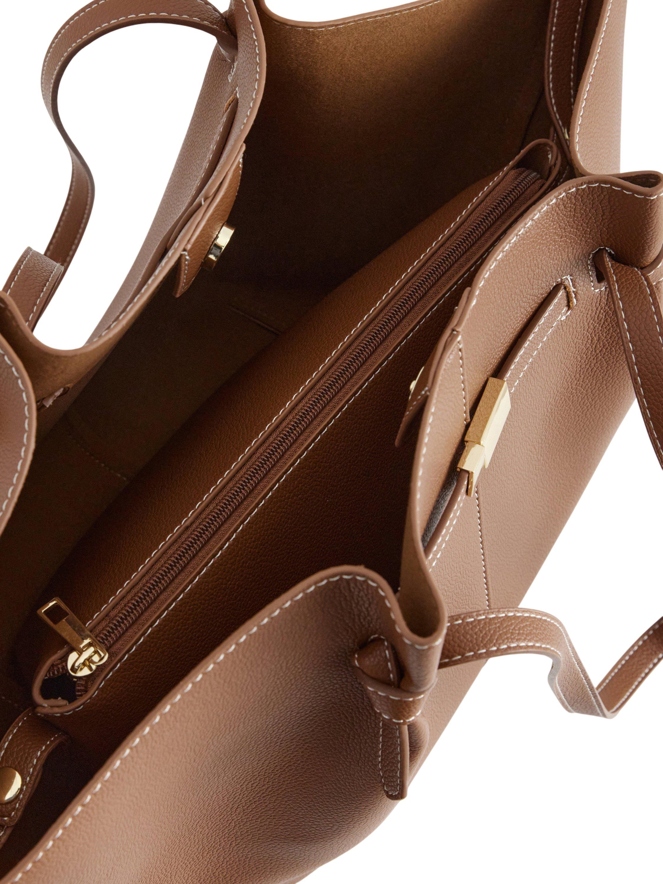 Large bag in imitation leather with