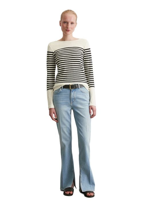 T-shirt, long sleeve, boat neck, st